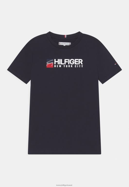 سماء الصحراء Tommy Hilfiger تي شيرت مطبوع عليه شعار للجنسين 446445285