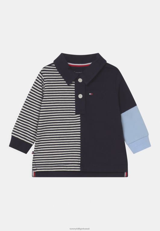سماء الصحراء Tommy Hilfiger بلوزة بأكمام طويلة للجنسين من كولوربلوك للأطفال 446445292