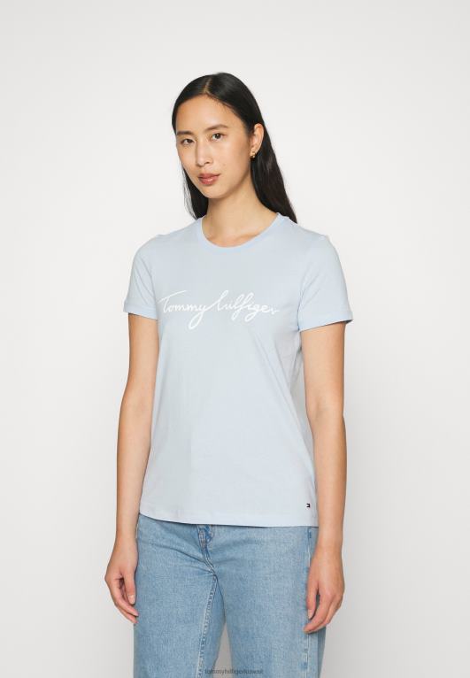 أزرق منسم Tommy Hilfiger تي شيرت برقبة دائرية وطبعة جرافيك 446445295