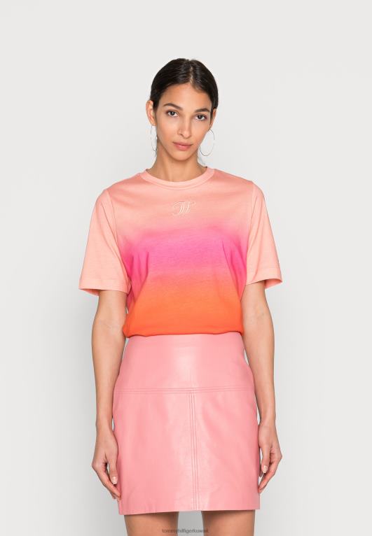 متعدد وردي Tommy Hilfiger طباعة تي شيرت 446445296