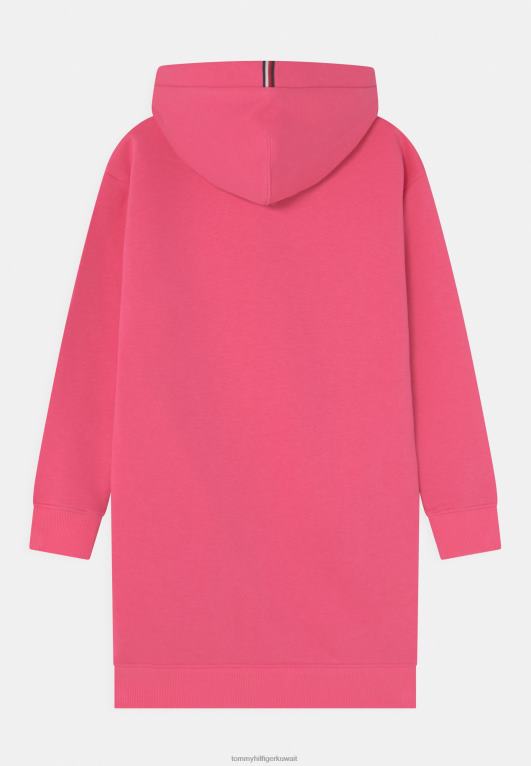 التنبيه الوردي Tommy Hilfiger فستان هوديي أساسي لباس اليوم 446445301