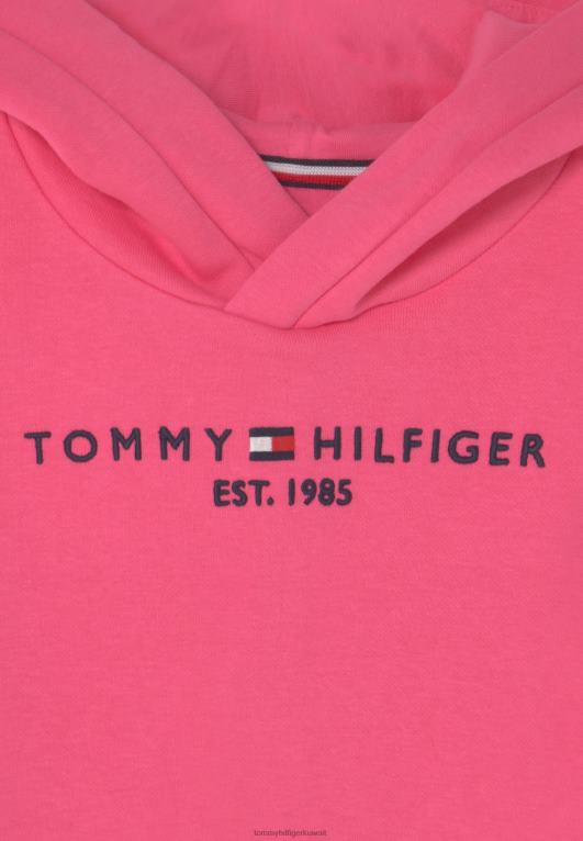 التنبيه الوردي Tommy Hilfiger فستان هوديي أساسي لباس اليوم 446445301