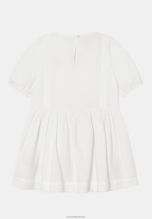 الأبيض القديم Tommy Hilfiger شبكة فستان دوبي فستان قميص 446445303