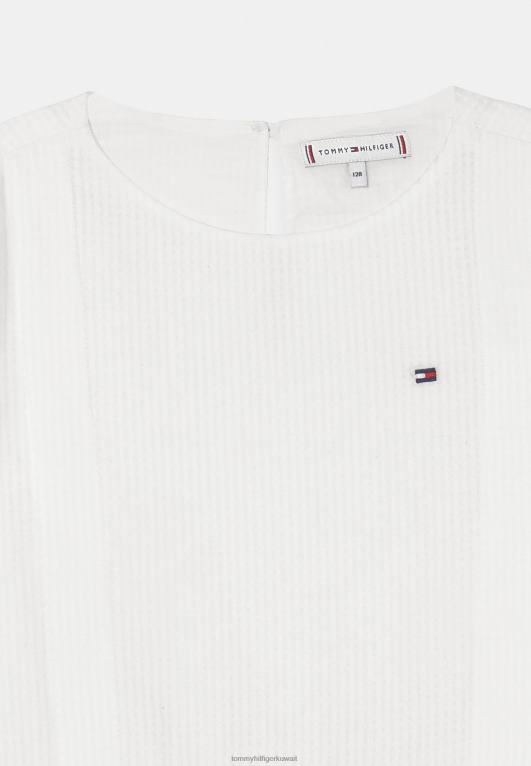 الأبيض القديم Tommy Hilfiger شبكة فستان دوبي فستان قميص 446445303