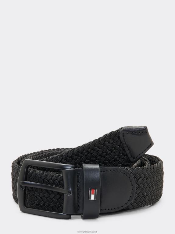 أسود Tommy Hilfiger دينتون حزام مضفر مطاطي 44644534