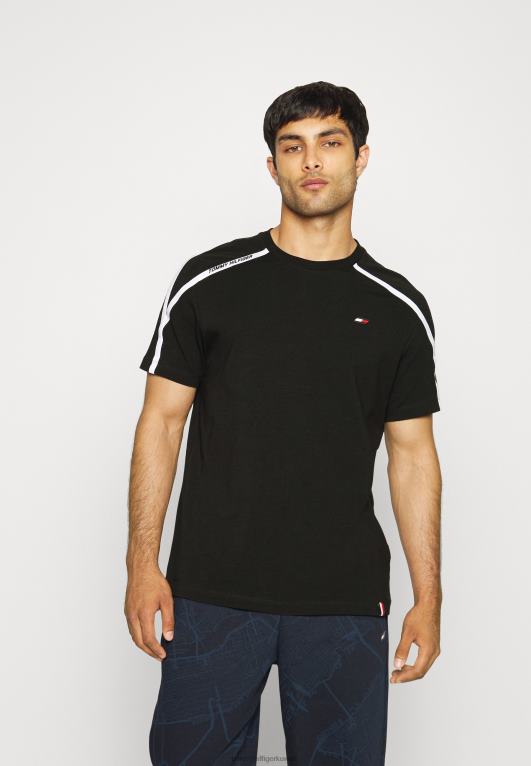 أسود Tommy Hilfiger طباعة تي شيرت 446445361