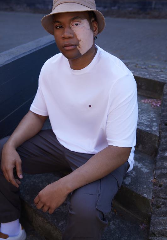 أبيض Tommy Hilfiger تي شيرت أساسي قابل للتمدد 446445387