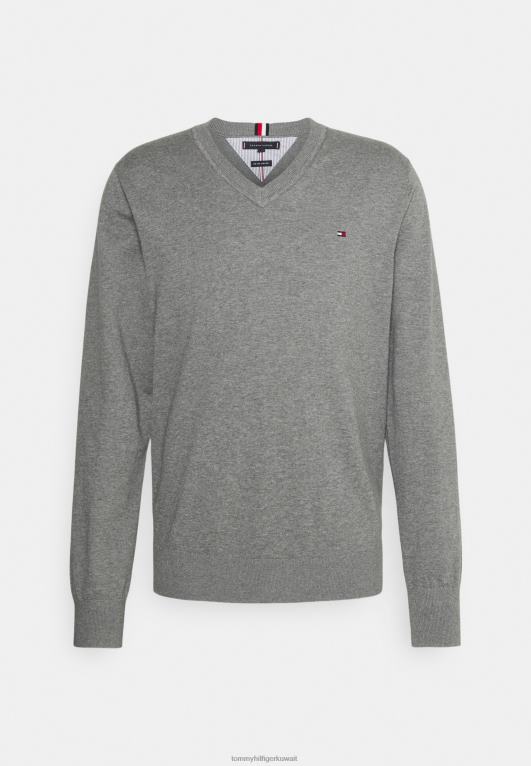 هيذر رمادي متوسط Tommy Hilfiger الخامس الرقبة الطائر 446445395