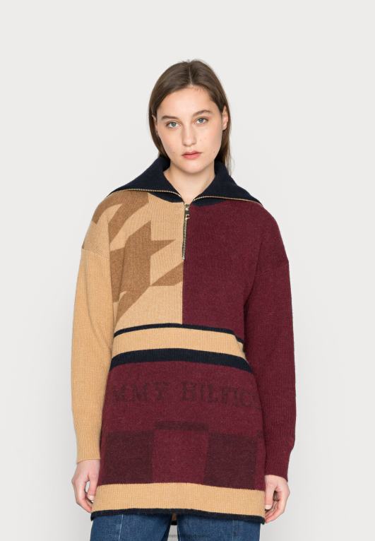 أيقونة الكاكي خليط Tommy Hilfiger أيقونة سترة بسحاب كبيرة الحجم 446445426