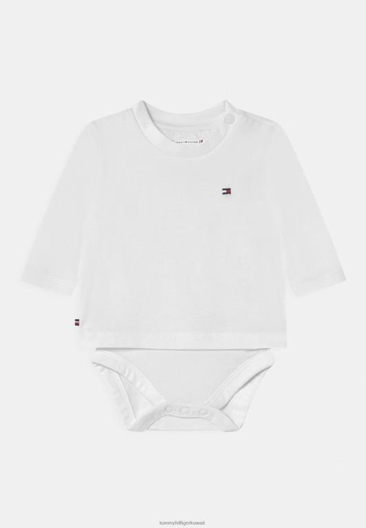 أبيض Tommy Hilfiger تي شيرت أساسي للأطفال للجنسين 446445442