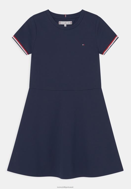 البحرية الشفق Tommy Hilfiger فستان جيرسي مخطط عالمي 446445465