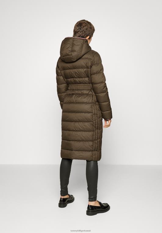 الجيش الأخضر Tommy Hilfiger معطف الشتاء ماكسي المؤنث 446445466