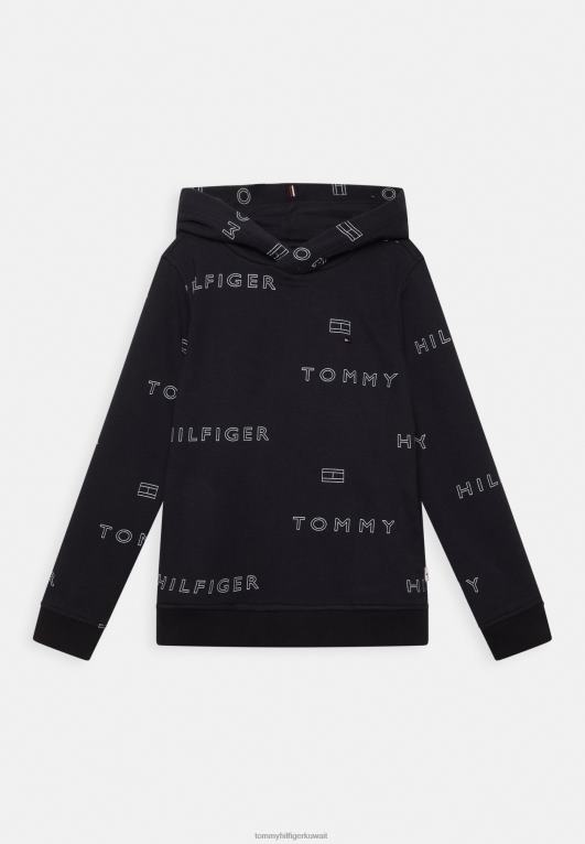 سماء الصحراء Tommy Hilfiger سويت شيرت بغطاء رأس وشعار متكرر 446445470