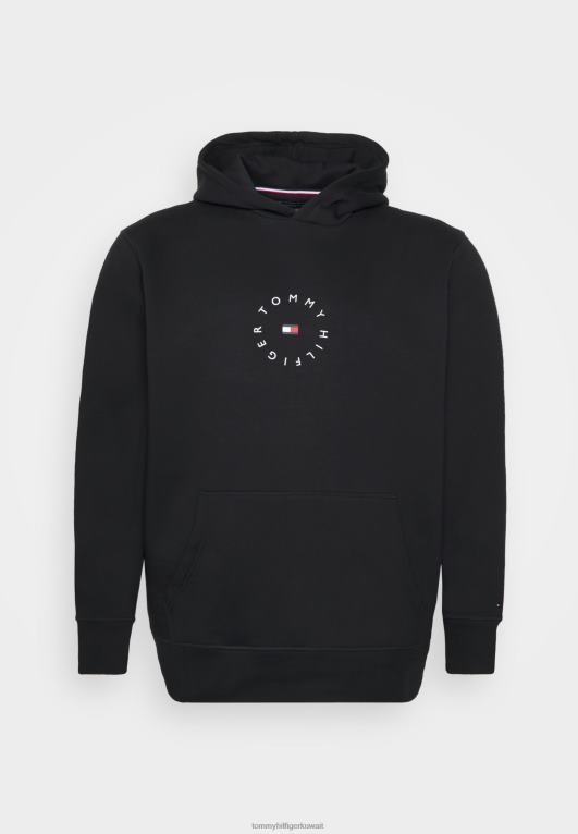 أسود Tommy Hilfiger سويت شيرت بغطاء رأس برسومات دائرية 446445503