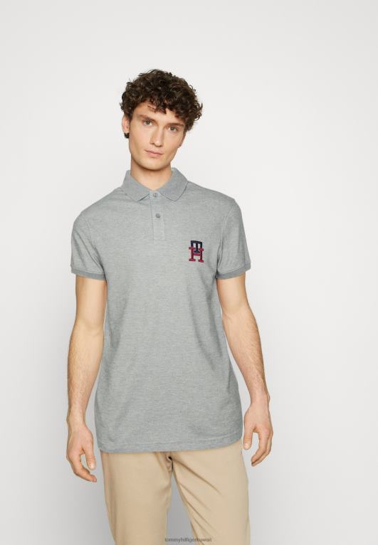 مرقط رمادي غامق Tommy Hilfiger قميص بولو عادي مونوغرام 446445514