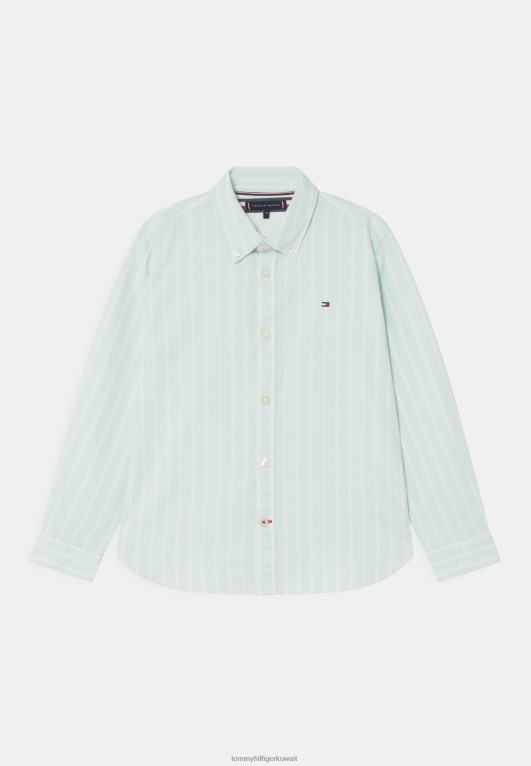 قفص الاتهام الأزرق / الأبيض Tommy Hilfiger قميص أكسفورد مخطط 446445549