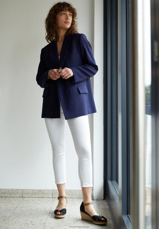 أسود Tommy Hilfiger صندل منصة إلبا الشهير 446445570