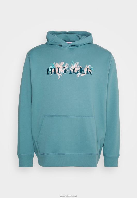 الأزرق النبيل Tommy Hilfiger كنزة بغطاء للرأس مطرزة بالنخيل 446445579