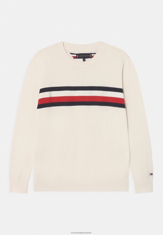 بتلة العاج Tommy Hilfiger البلوز شريط عالمي أساسي 446445581