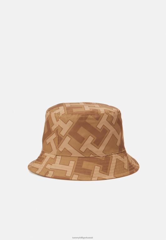 الكاكي الصحراوي Tommy Hilfiger قبعة دلو مونوغرام للجنسين 446445587