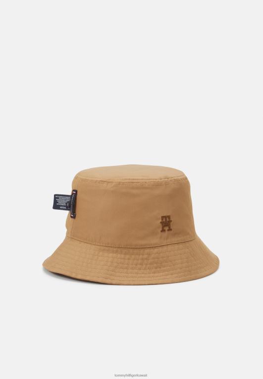 الكاكي الصحراوي Tommy Hilfiger قبعة دلو مونوغرام للجنسين 446445587