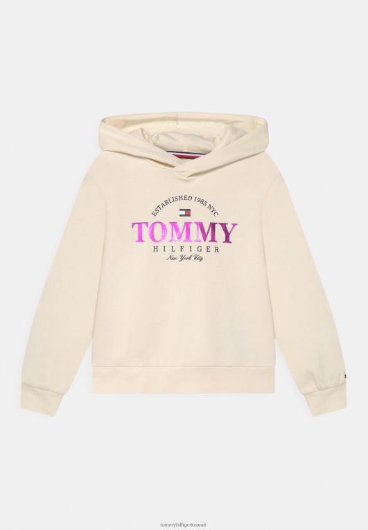 بتلة العاج Tommy Hilfiger هوديي بغطاء للرأس برسومات فويل 446445610