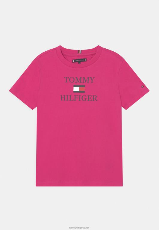 لون القرنفل Tommy Hilfiger تيشيرت بطبعة شعار الماركة 446445612