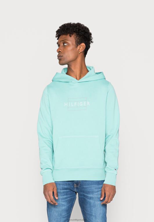 براينت الأخضر Tommy Hilfiger سويت شيرت بغطاء للرأس بعلم خطي وسحاب 446445620