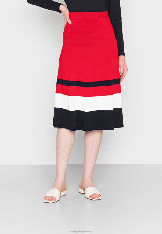 إكرو/سماء الصحراء/الأحمر الأساسي Tommy Hilfiger تنورة ميدي تنورة قلم رصاص 446445621