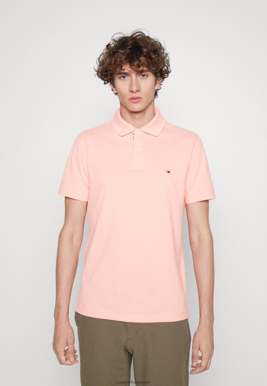 الخوخ غروب الشمس Tommy Hilfiger قميص بولو عادي تحت الياقة 446445627