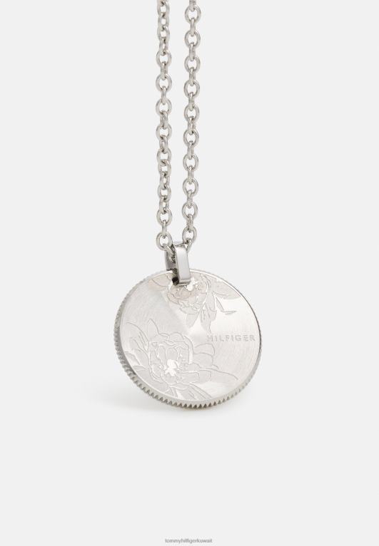 فضية اللون Tommy Hilfiger قلادة عائلة الزهور الطازجة 446445638