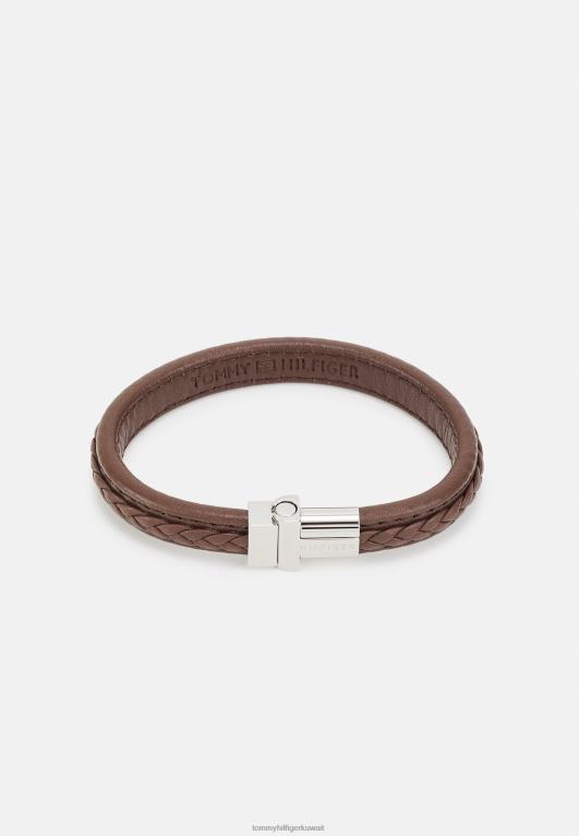 بني/فضي اللون Tommy Hilfiger سوار عائلي مضفر مغناطيسي 446445658