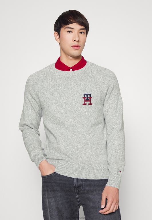 هيذر رمادي فاتح/عاجي Tommy Hilfiger مونوغرام طاقم الطائر الأمريكي 446445670