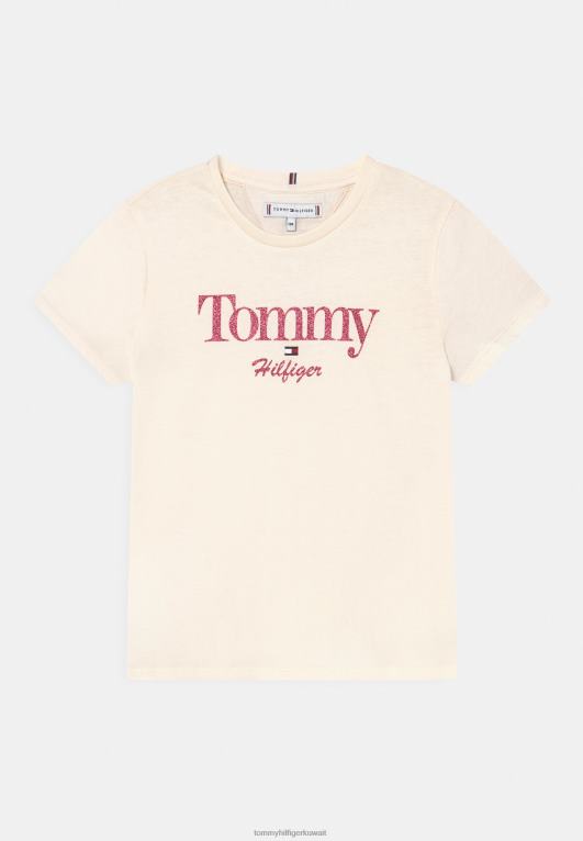 الأبيض القديم Tommy Hilfiger تي شيرت بطبعة جرافيك جليتر 446445682