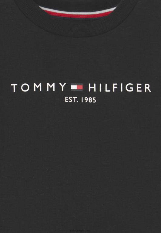 أسود Tommy Hilfiger طقم بدلة رياضية للأطفال أساسي للجنسين 446445689