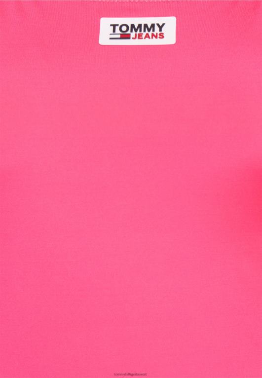 الوردي المفرط Tommy Hilfiger بدلة سباحة منحنية من قطعة واحدة مغرفة للخلف 446445692