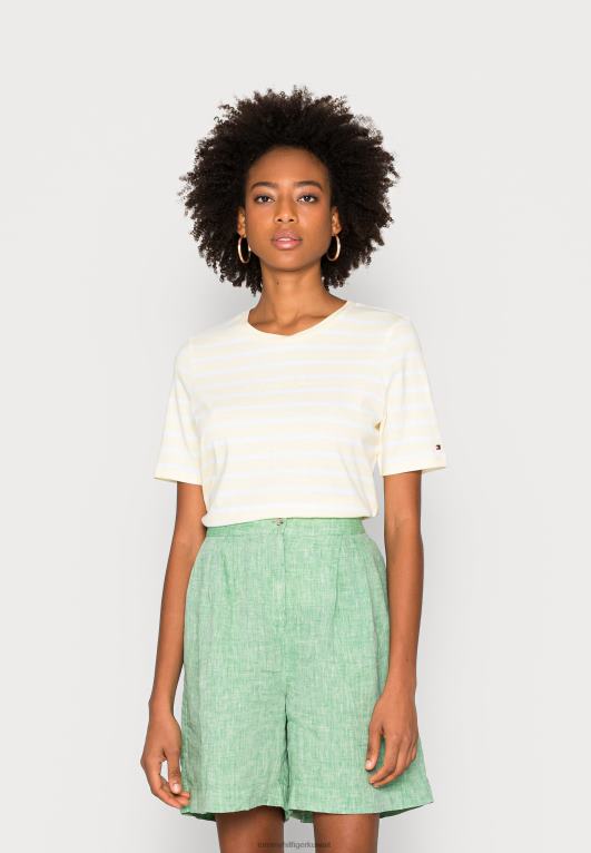 بريتون إس تي بي/ ليمون تويست أبيض Tommy Hilfiger تي شيرت بطباعة عادية 446445702