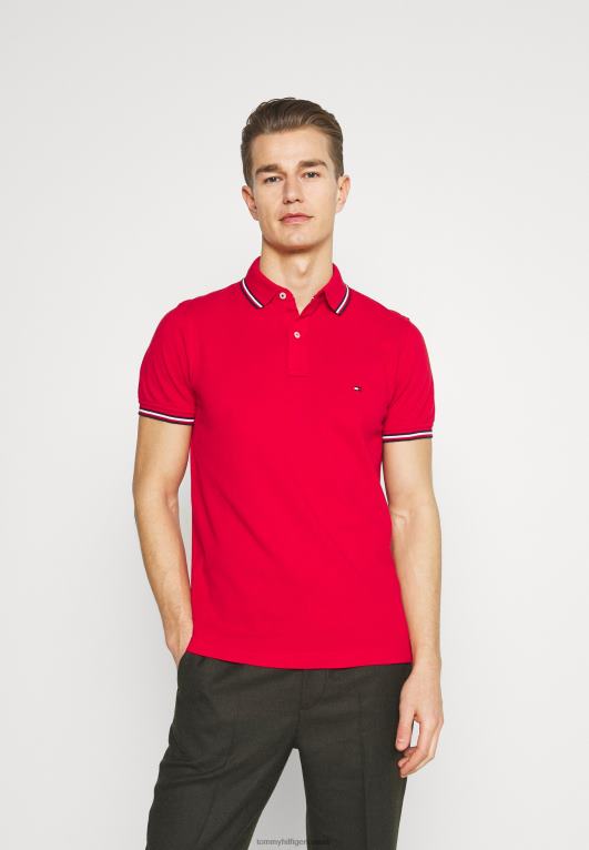 الأحمر الأساسي Tommy Hilfiger قميص بولو رفيع مقلوب 446445720