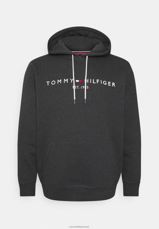 هيذر رمادي غامق Tommy Hilfiger شعار هوديي البلوز 446445729