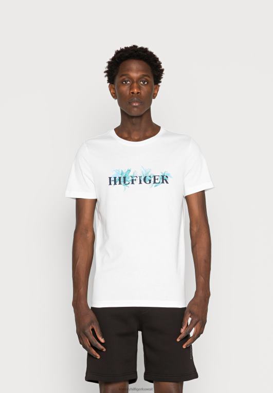 أبيض Tommy Hilfiger تي شيرت بطبعة النخيل 446445731