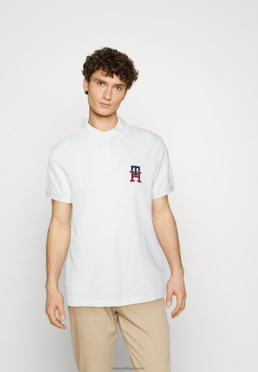 أبيض Tommy Hilfiger قميص بولو عادي مونوغرام 446445737