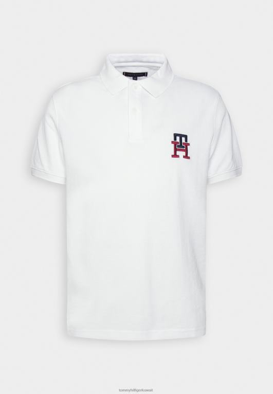 أبيض Tommy Hilfiger قميص بولو عادي مونوغرام 446445737