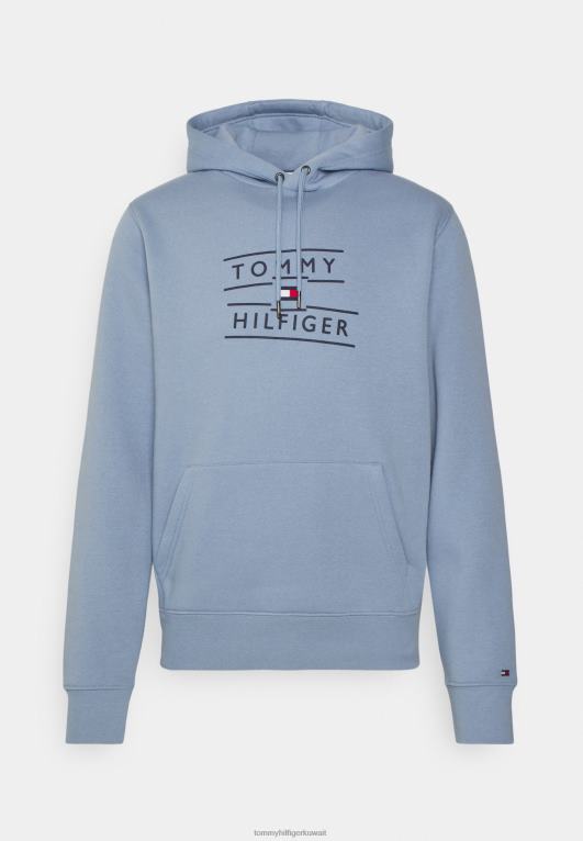 الفجر الأزرق Tommy Hilfiger هودي للجنسين بشعار مكدس 446445739