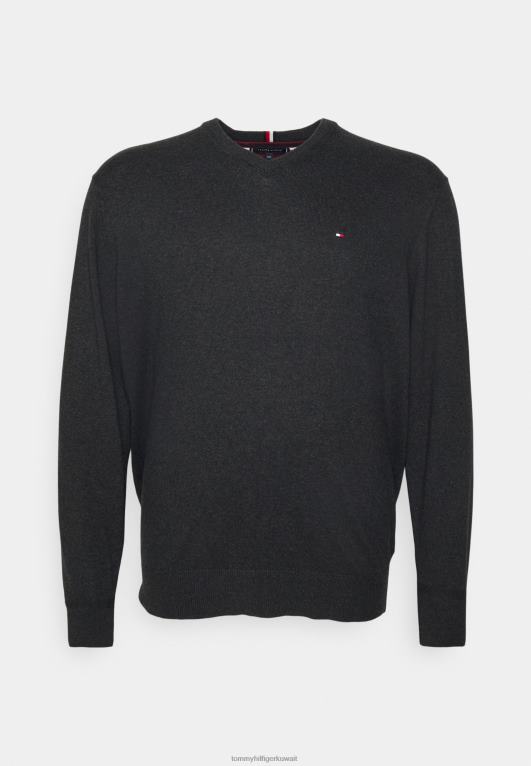 الرمادي الداكن Tommy Hilfiger بيما الخامس الرقبة البلوز 446445746