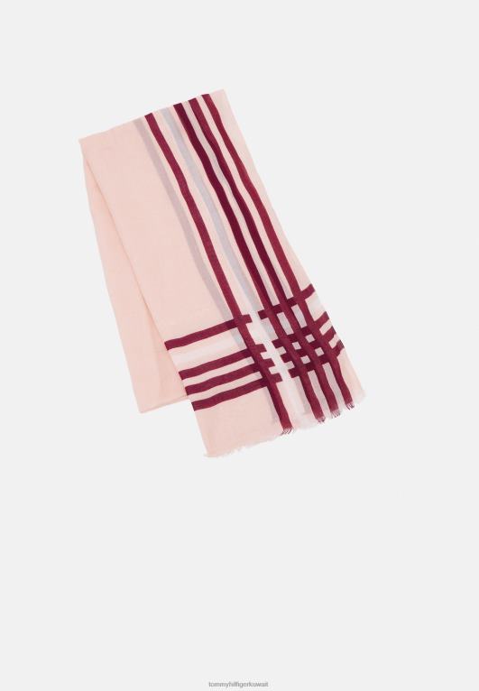 البني الداكن الوردي Tommy Hilfiger وشاح وشاح العلم الأساسي 446445747