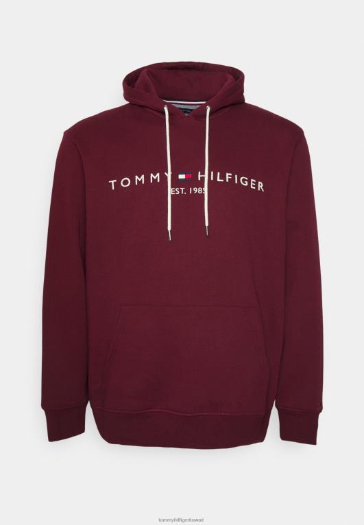 حمرة عميقة Tommy Hilfiger شعار هوديي البلوز 446445758