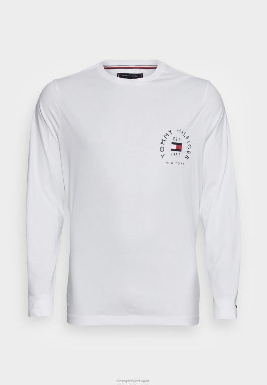 أبيض Tommy Hilfiger تيشيرت بقوس العلم وأكمام طويلة 446445760