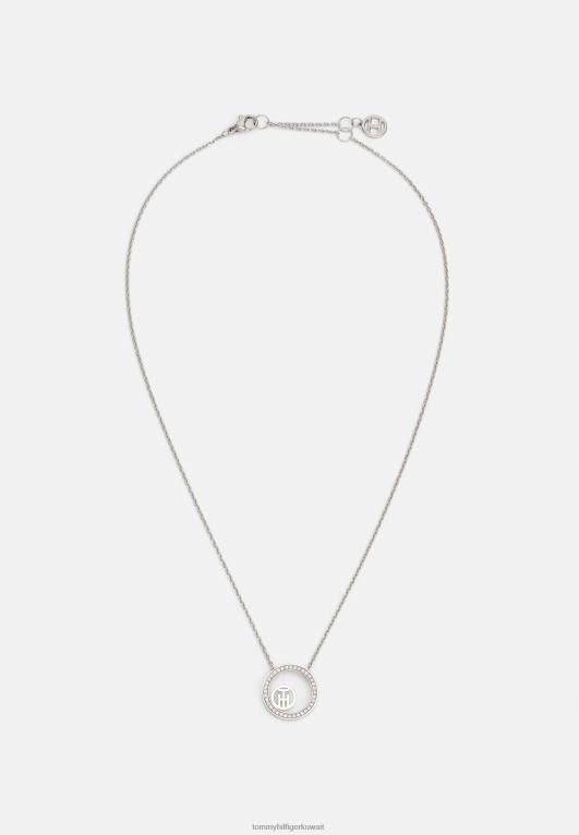فضية اللون Tommy Hilfiger قلادة عائلة دائرة الكرمة 446445782