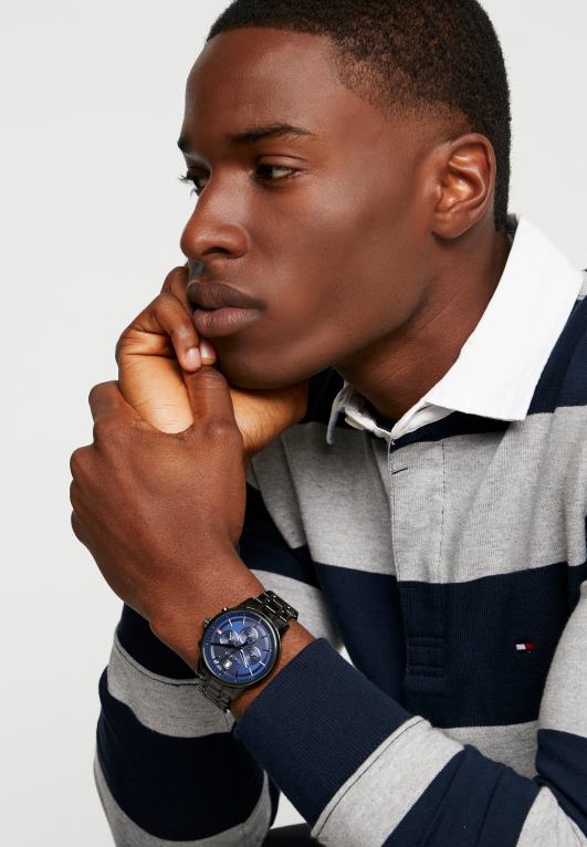 أسود/أزرق Tommy Hilfiger ساعة كرونوغراف عادية 446445833
