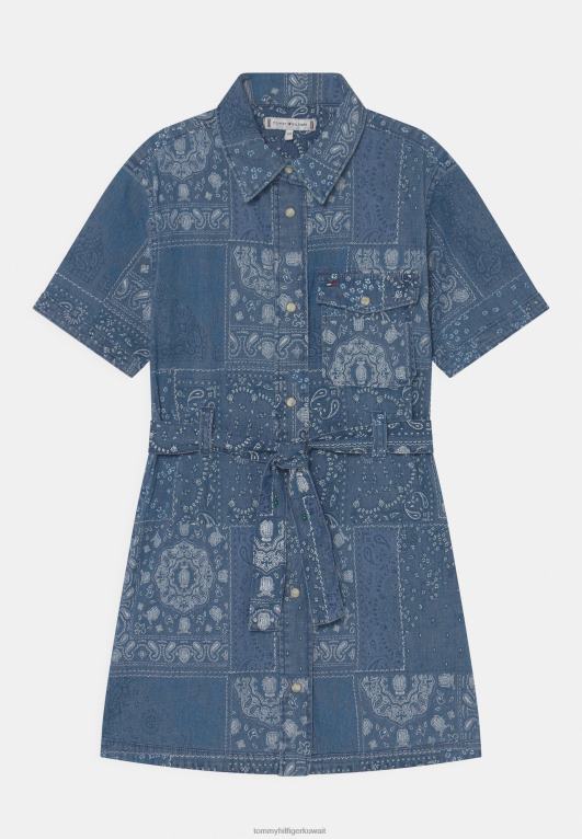 الدنيم النيلي الداكن Tommy Hilfiger فستان باندانا فستان جيرسي 446445867